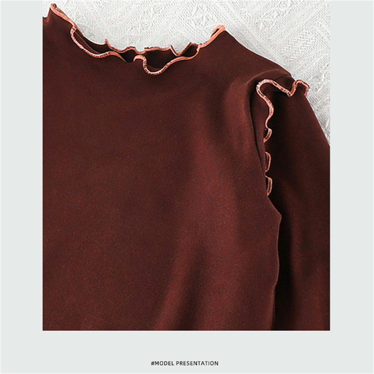 Autumn and winter long-sleeved T-shirt sweet German velvet lace bottoming shirt top