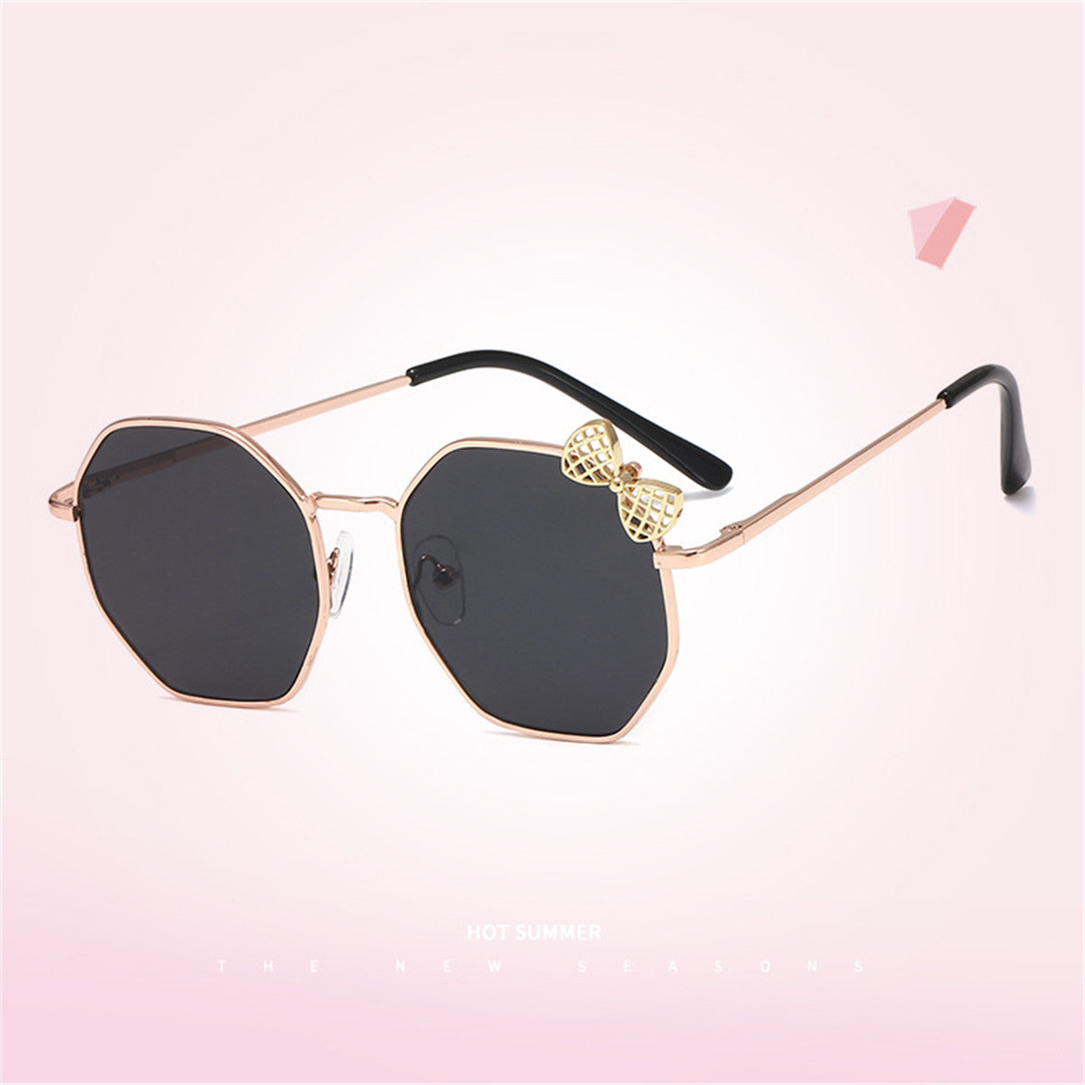 Children's Fashion Bow Irregular Metal Sunglasses