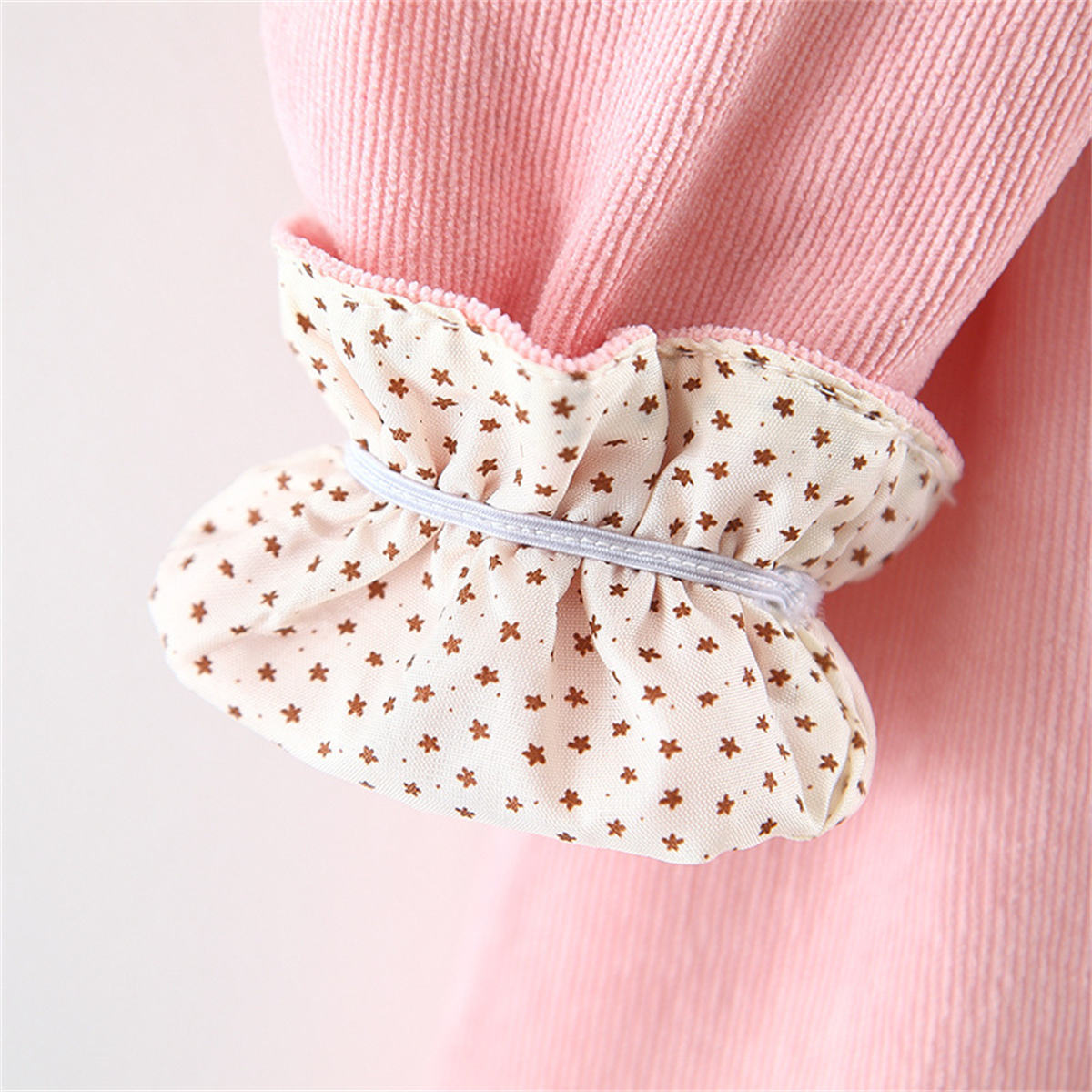 Baby Girls Corduroy Long Sleeve Dress Large Polka Dot Lapel Dress