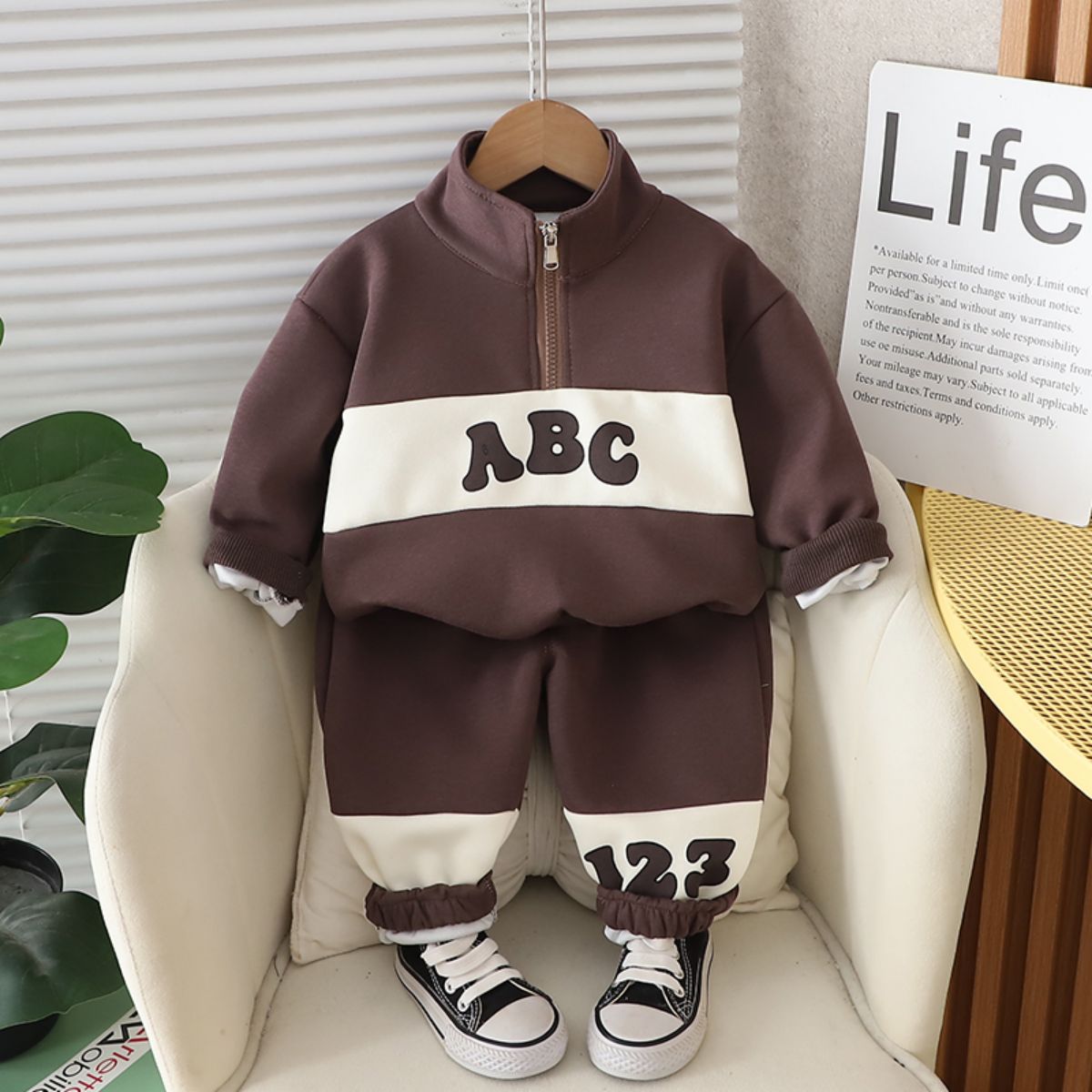 Children's autumn suit new style stand collar boy sports style baby clothes long sleeve fashionable small and medium children two-piece suit trendy