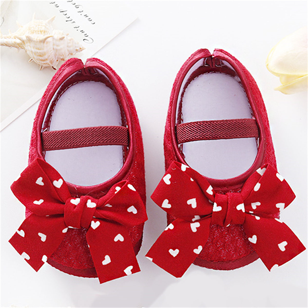 Children's 2-piece set of polka dot bow casual shoes