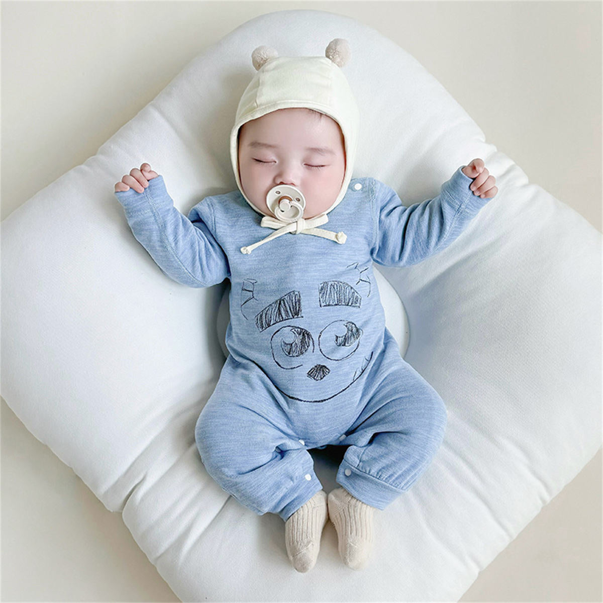 Infant wool silk autumn and winter warm romper