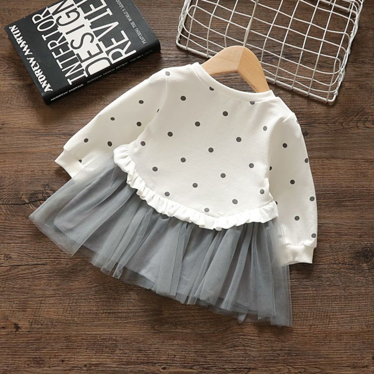 Girls autumn dress long sleeve baby sweater dress new style gauze skirt baby girl princess dress