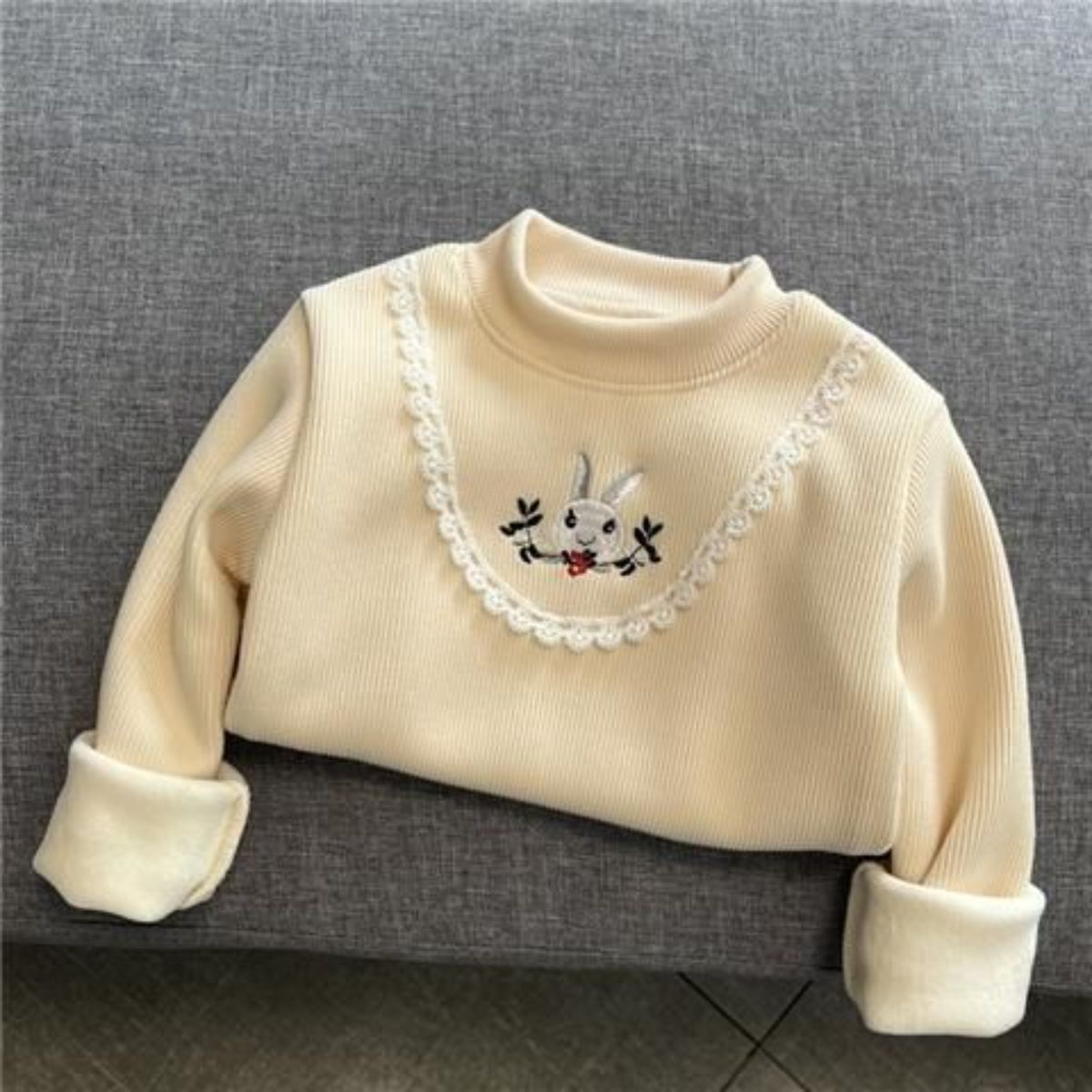 Girls Plus Velvet Bottoming Shirt New Children Autumn and Winter Little Girls One-piece Velvet Warm Winter Tops