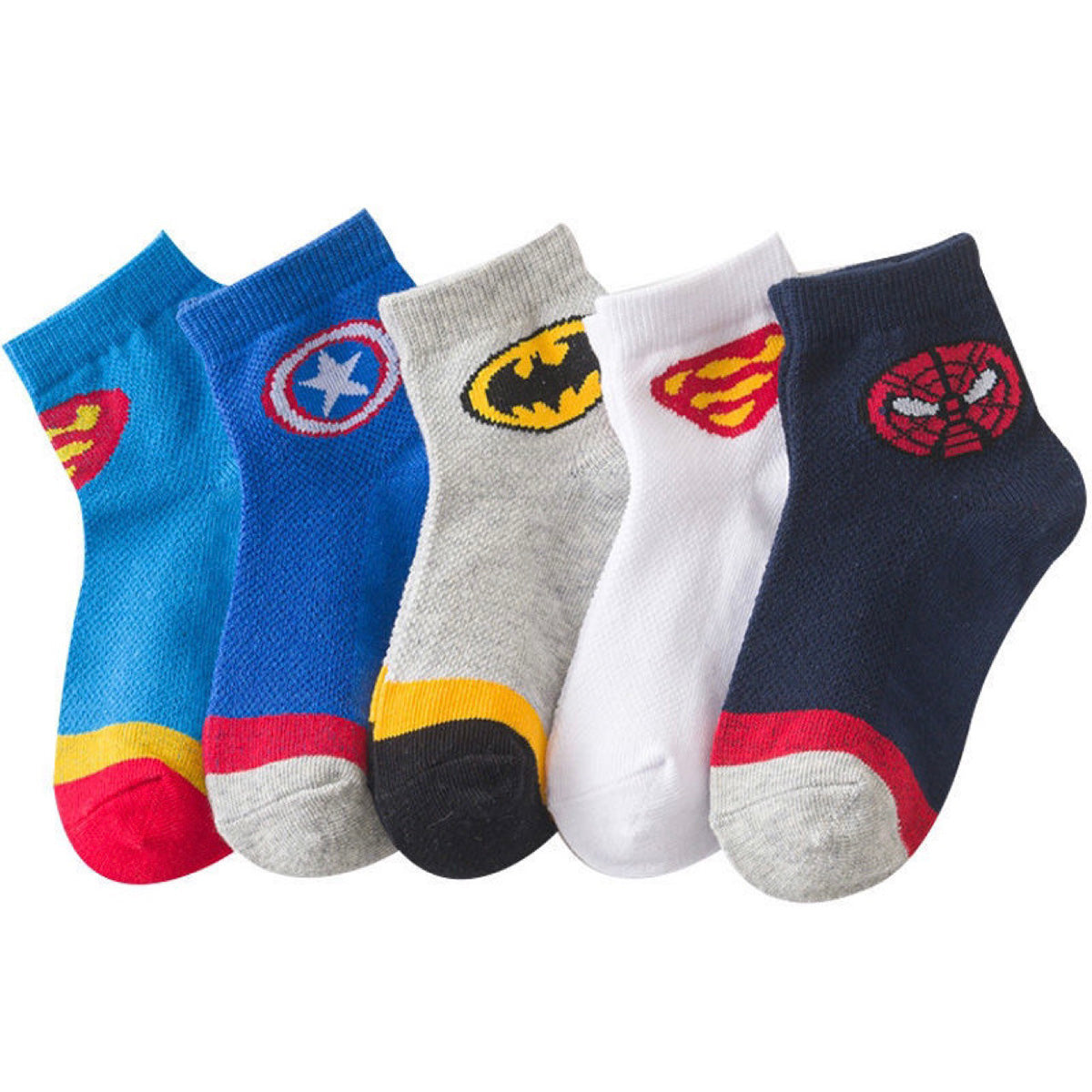 Boys Spring and Summer Thin Cartoon Mesh Breathable Middle Tube Socks