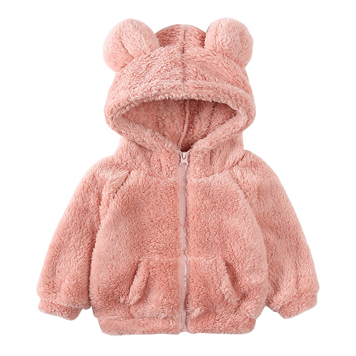 Boys and girls lambskin thickened coat children's stylish warm hooded fur sweater