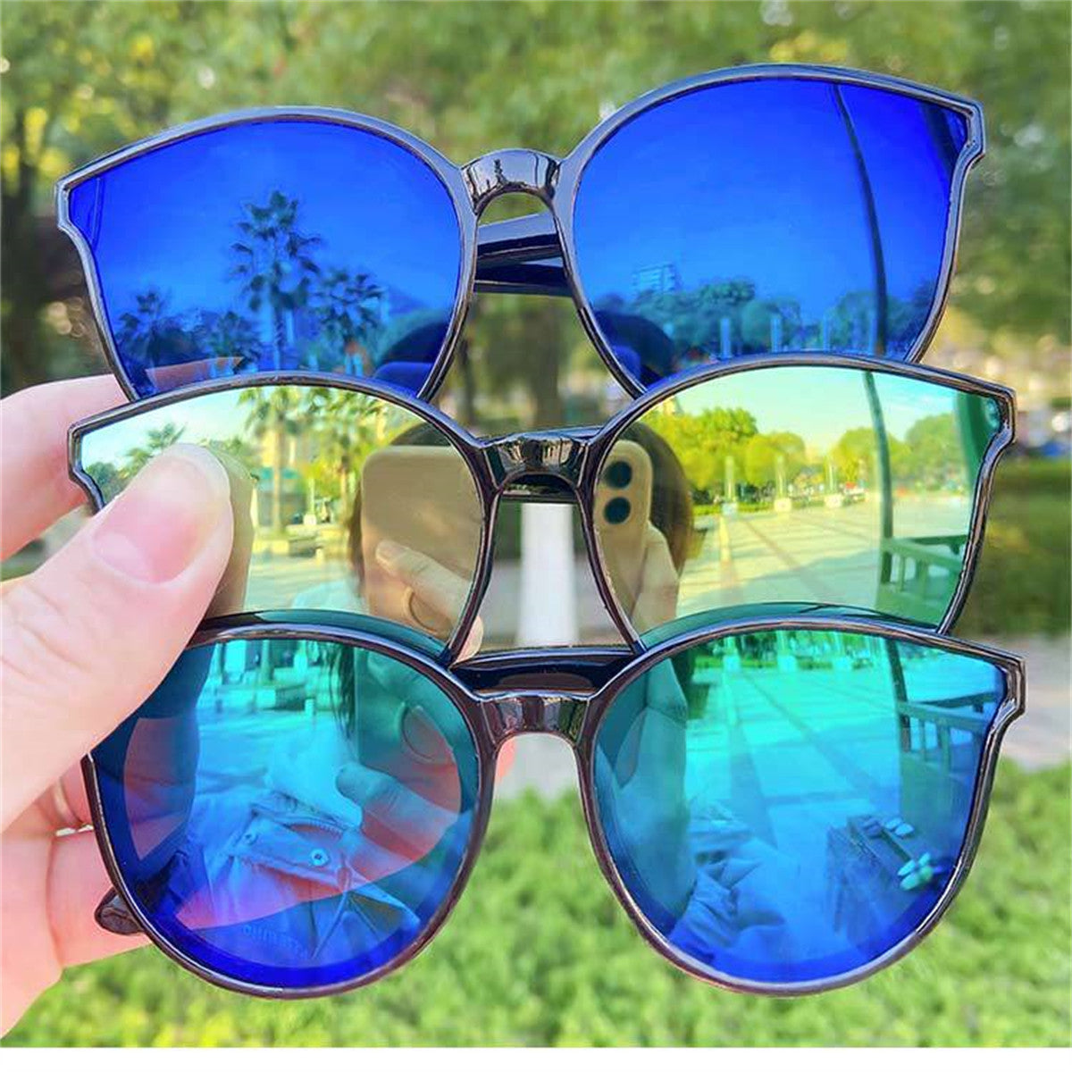 Children's daily simple colorful cool style anti-ultraviolet sunglasses