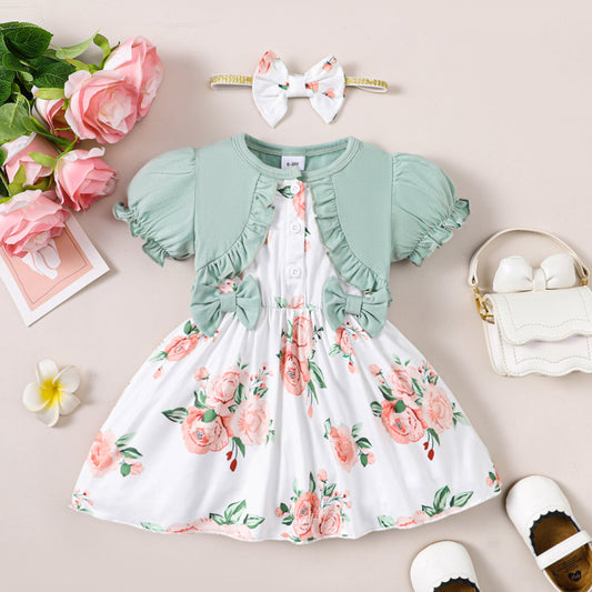 Light green fake two piece dress