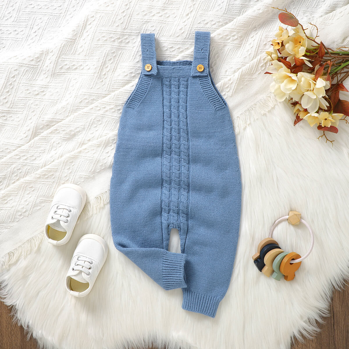 Baby knitted one-piece sling long-legged romper