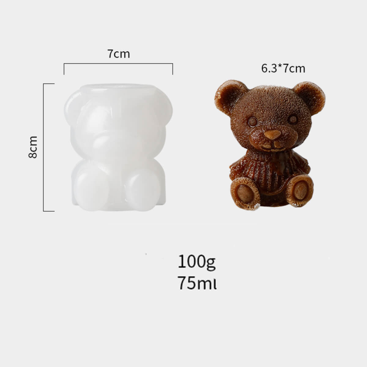 Silicone Bear Ice Cube Mold Rose Ice Grid