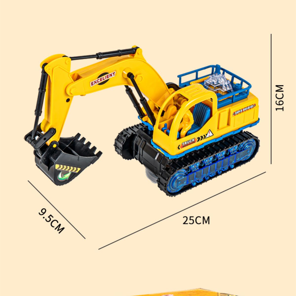 Electric sound and light engineering excavator toy