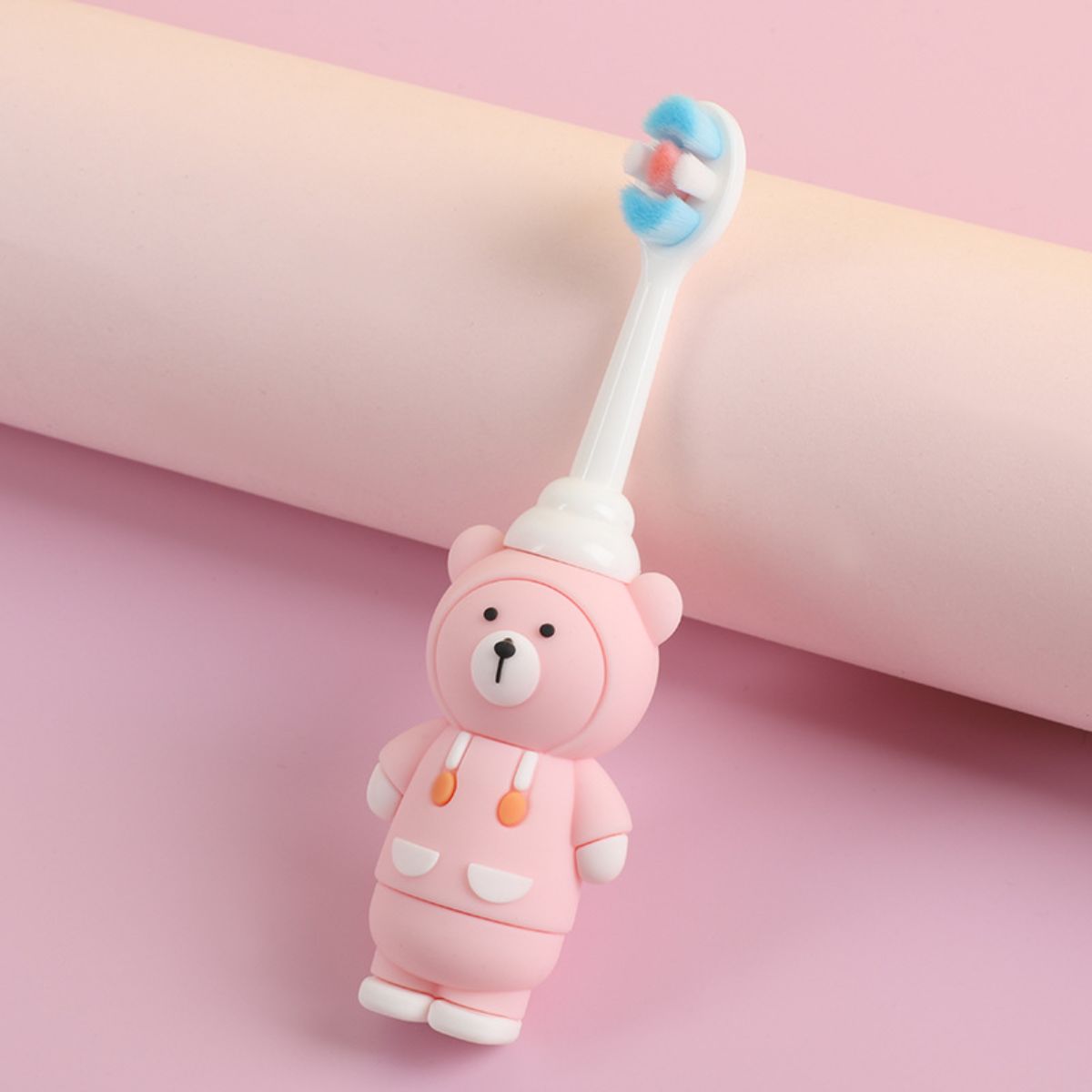 Children's toothbrush bear oral cleaning tooth protection split flower head toothbrush