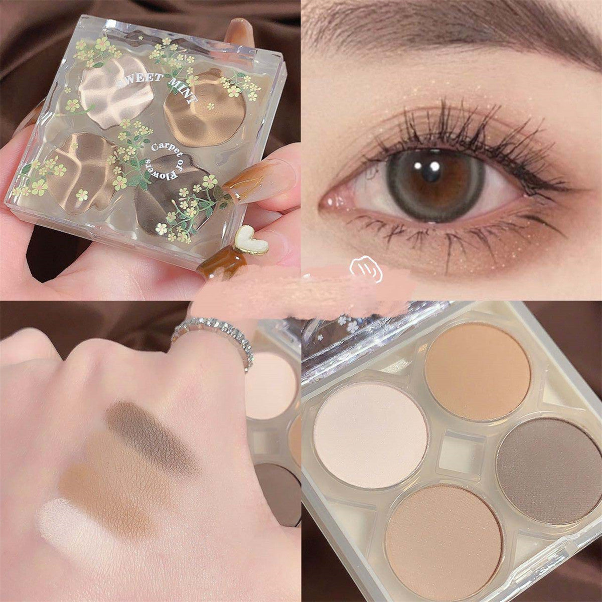 Four-color eyeshadow palette pearlescent matte earth-tone eyeshadow