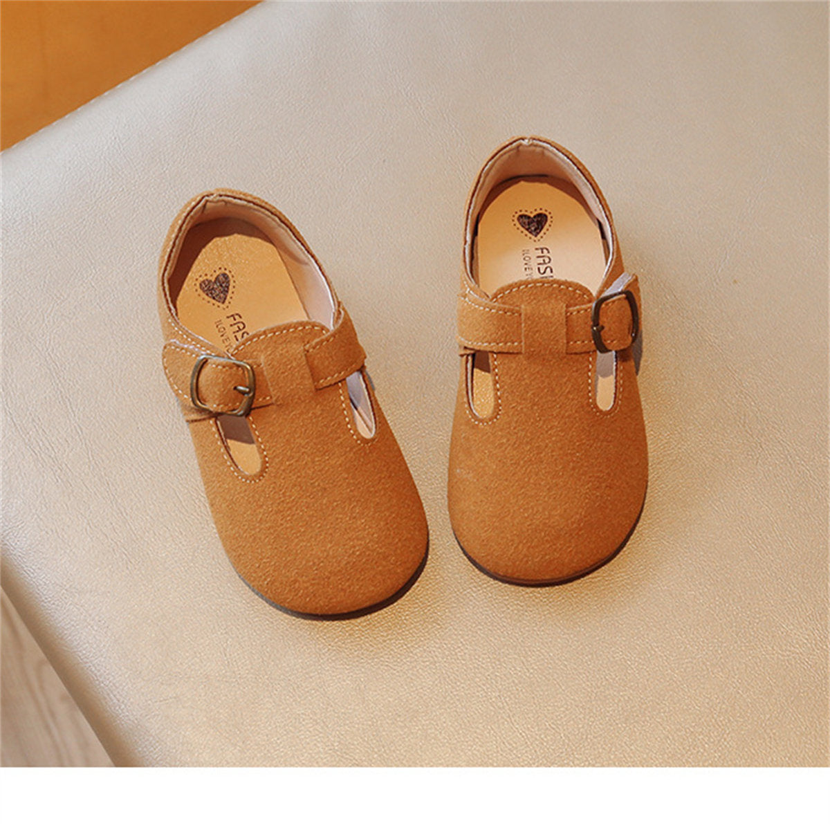 Children's girls' fashionable and versatile princess shoes, soft-soled moccasins, flat leather shoes