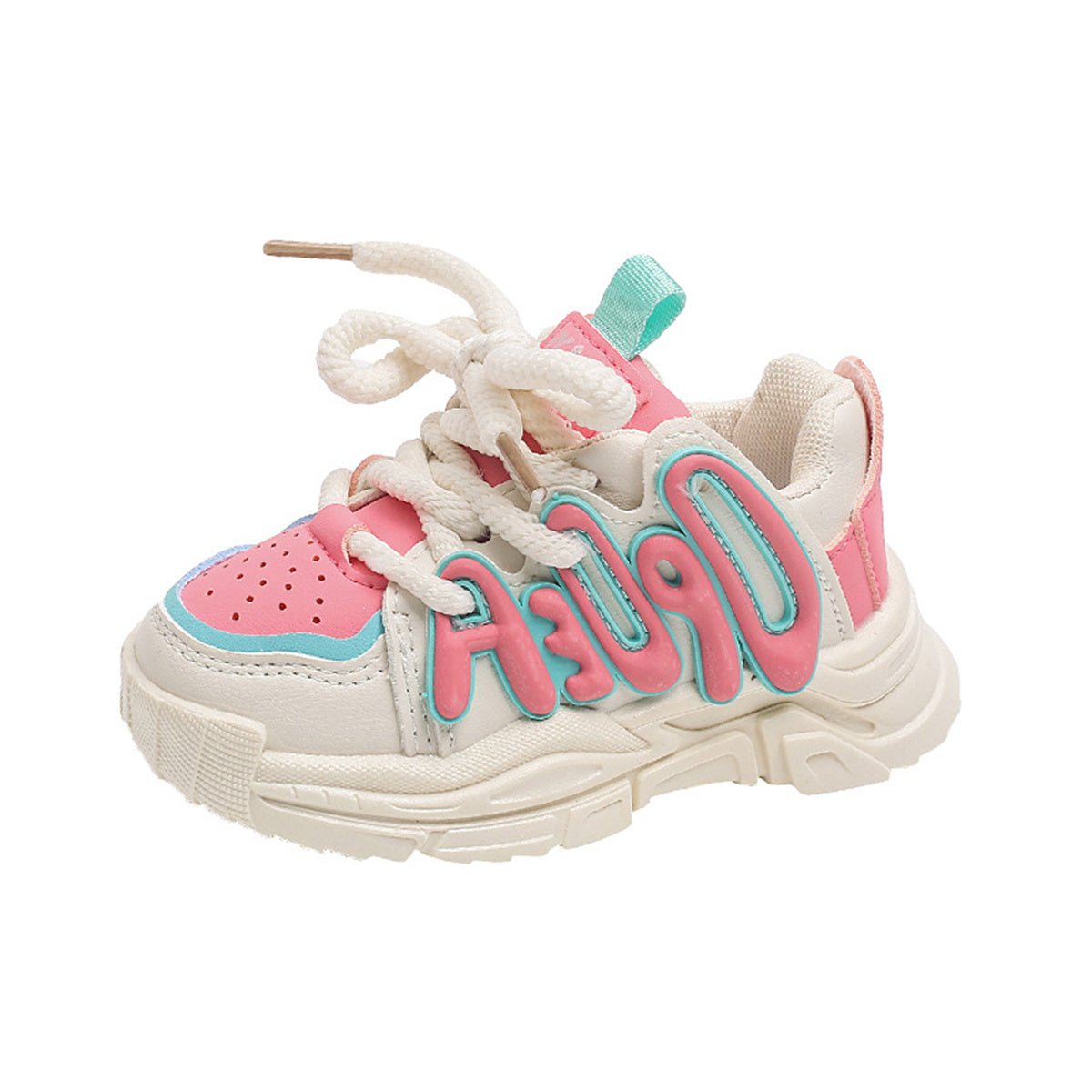 Barbie style color matching letters soft sole non-stuffy sports shoes for children's girls in spring and autumn