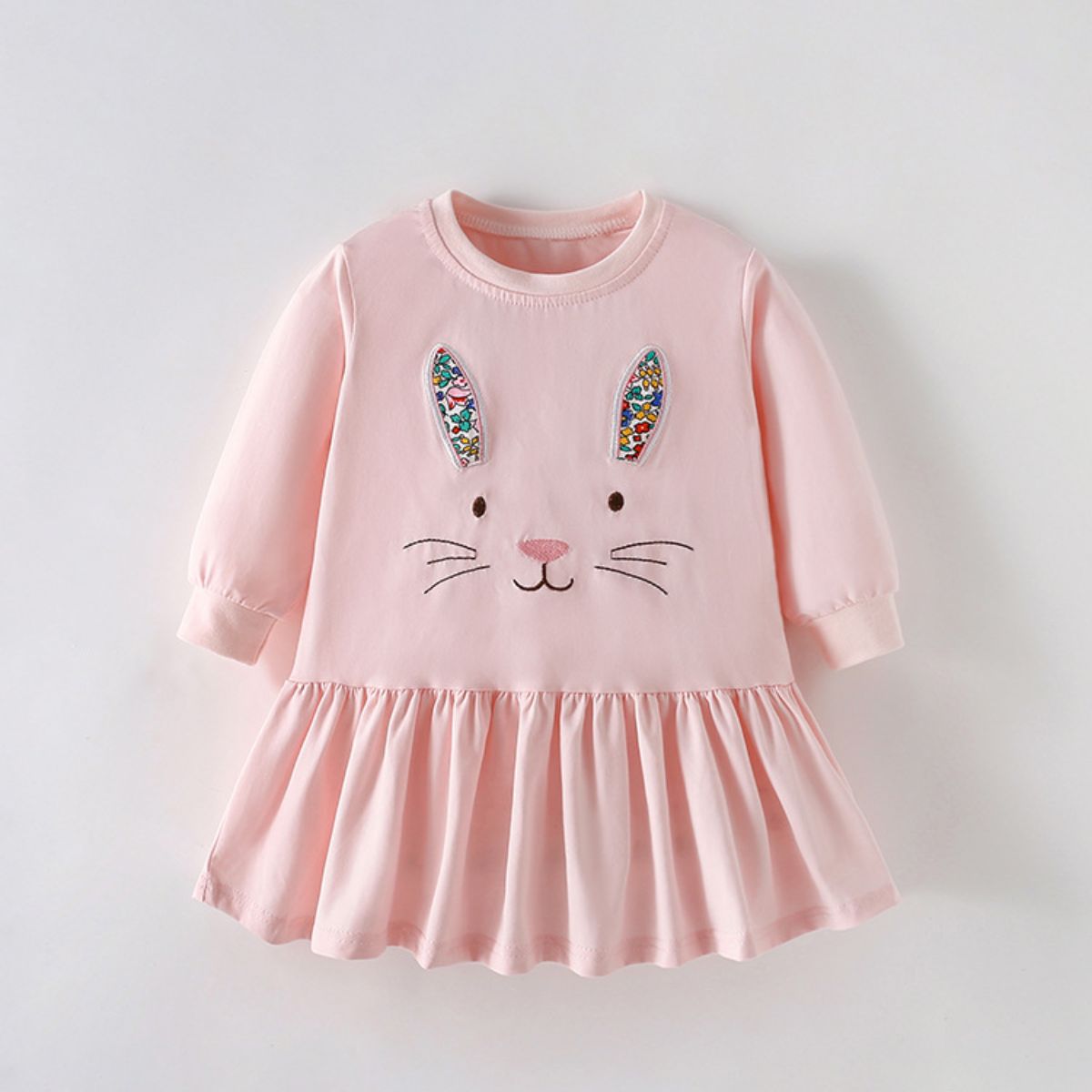 Girls dress autumn and winter new small and medium children round neck long sleeve pullover children princess dress