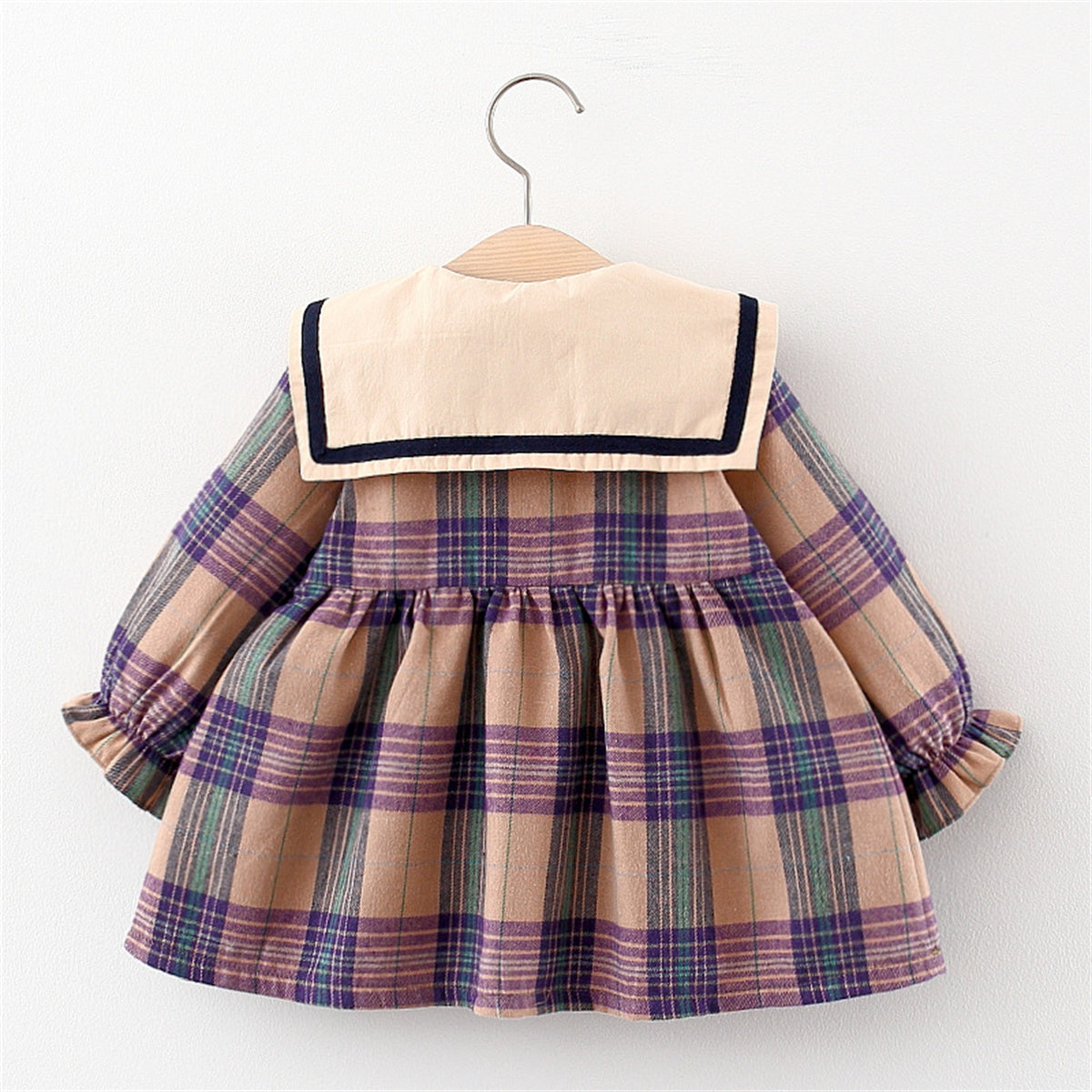 Baby Girl Plaid + Bear Autumn Dress