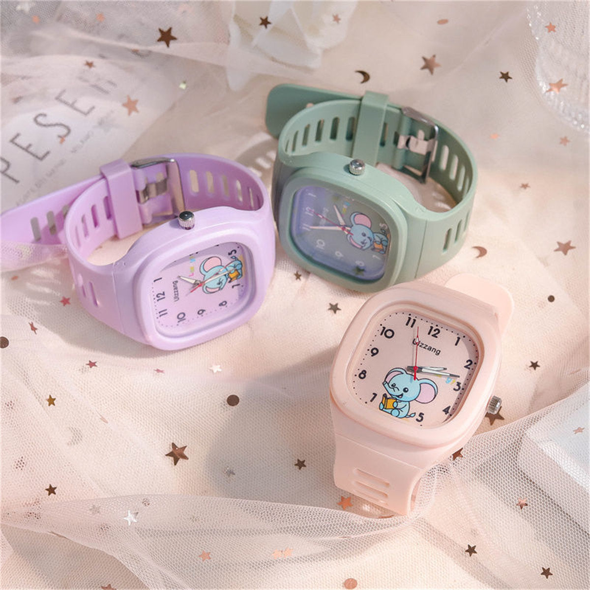 Children's boys and girls cute Dumbo student time silicone casual electronic watch