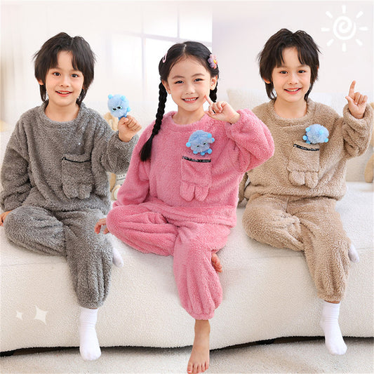 Children's flannel pajamas set home wear