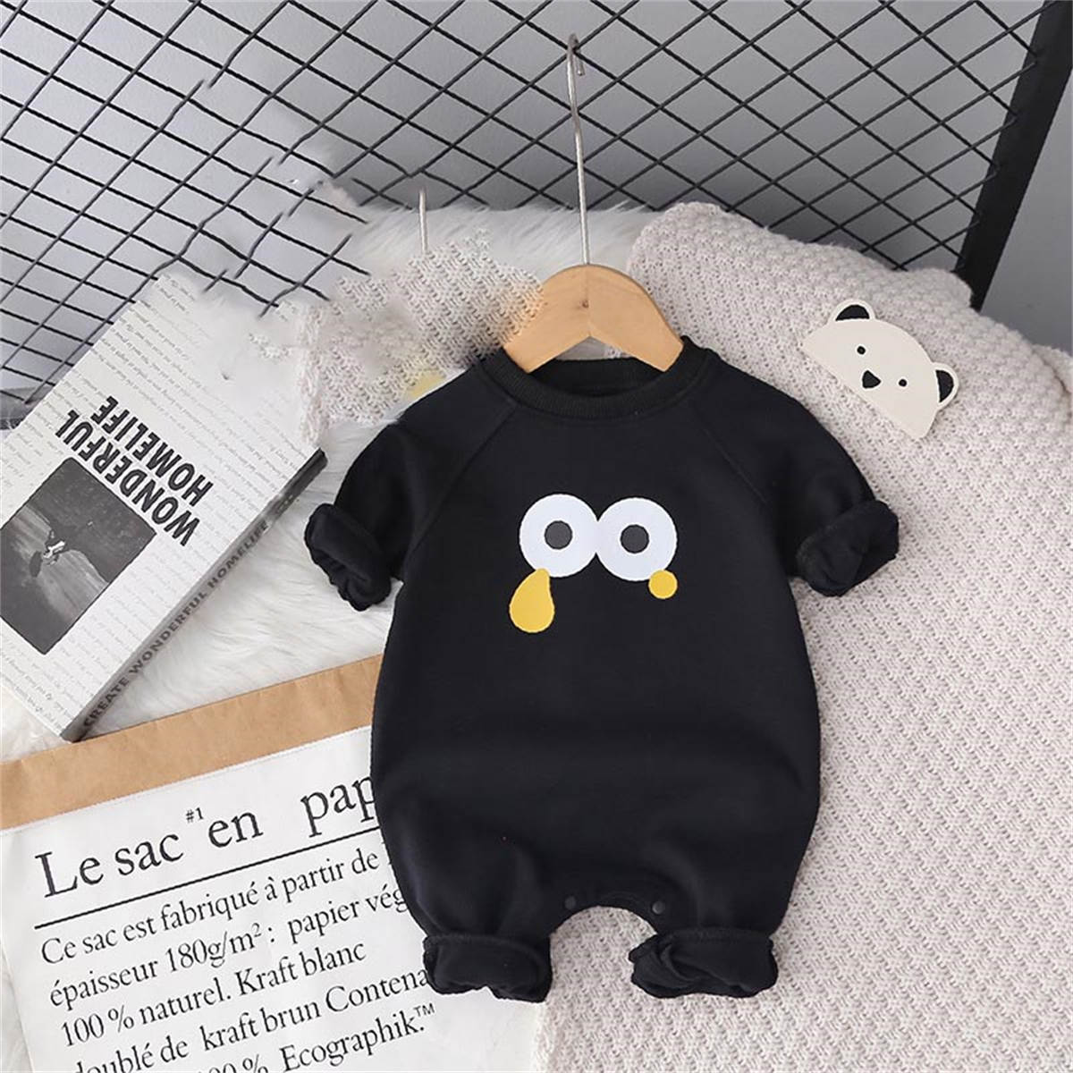 Baby autumn big eyes cartoon onesie