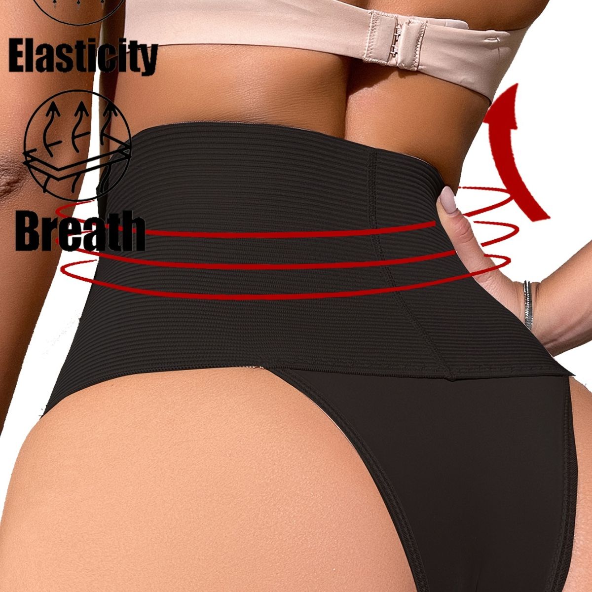 Women's tummy control high waist thong flat tummy