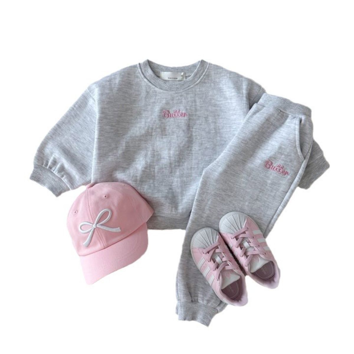 New cotton letter colored boys and girls sweatshirt + trousers suit for small and medium-sized children