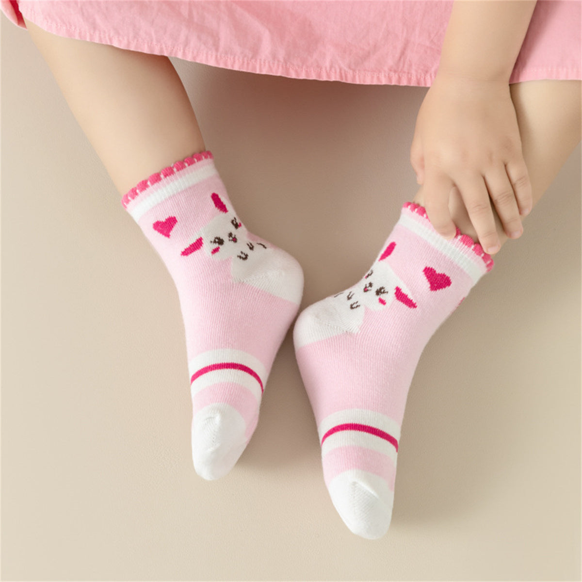 Children's 5-Pair Bunny Socks