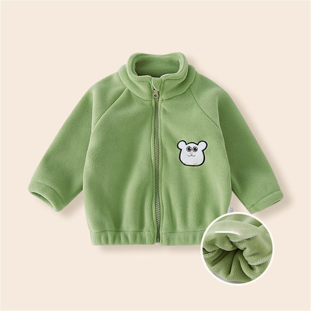 Infant and toddler granular fleece winter high collar thickened coat