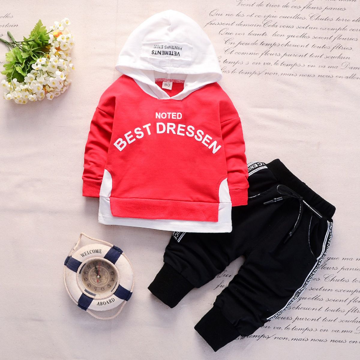 Autumn sweatshirt letter long-sleeved hoodie trousers two-piece suit