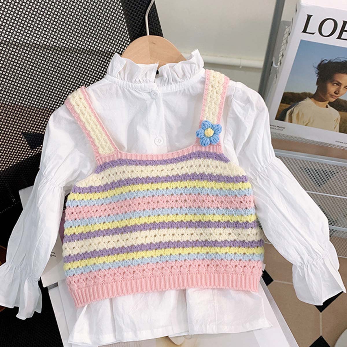 New autumn girls suits for baby girls cute shirt vest jeans three piece suit