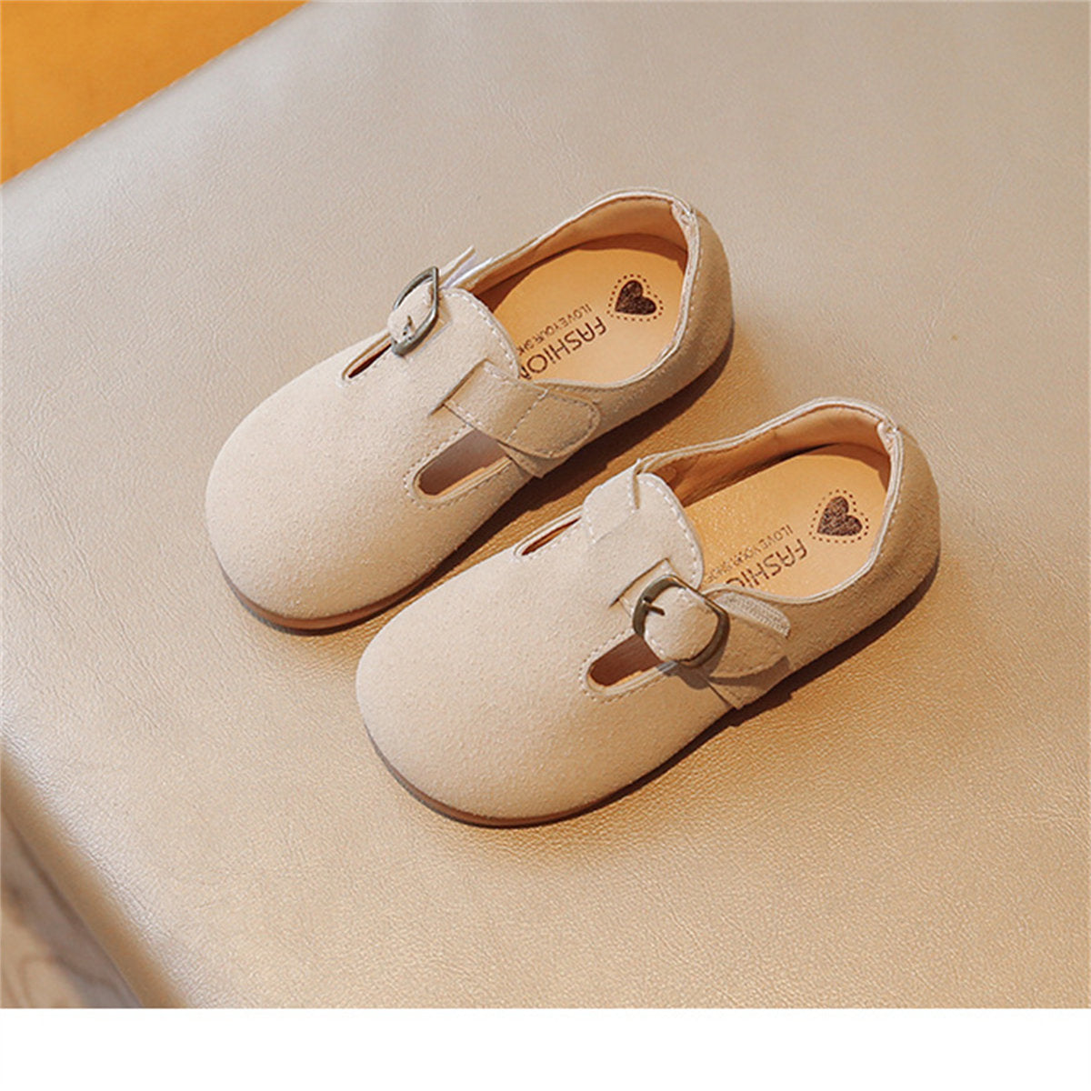 Children's girls' fashionable and versatile princess shoes, soft-soled moccasins, flat leather shoes