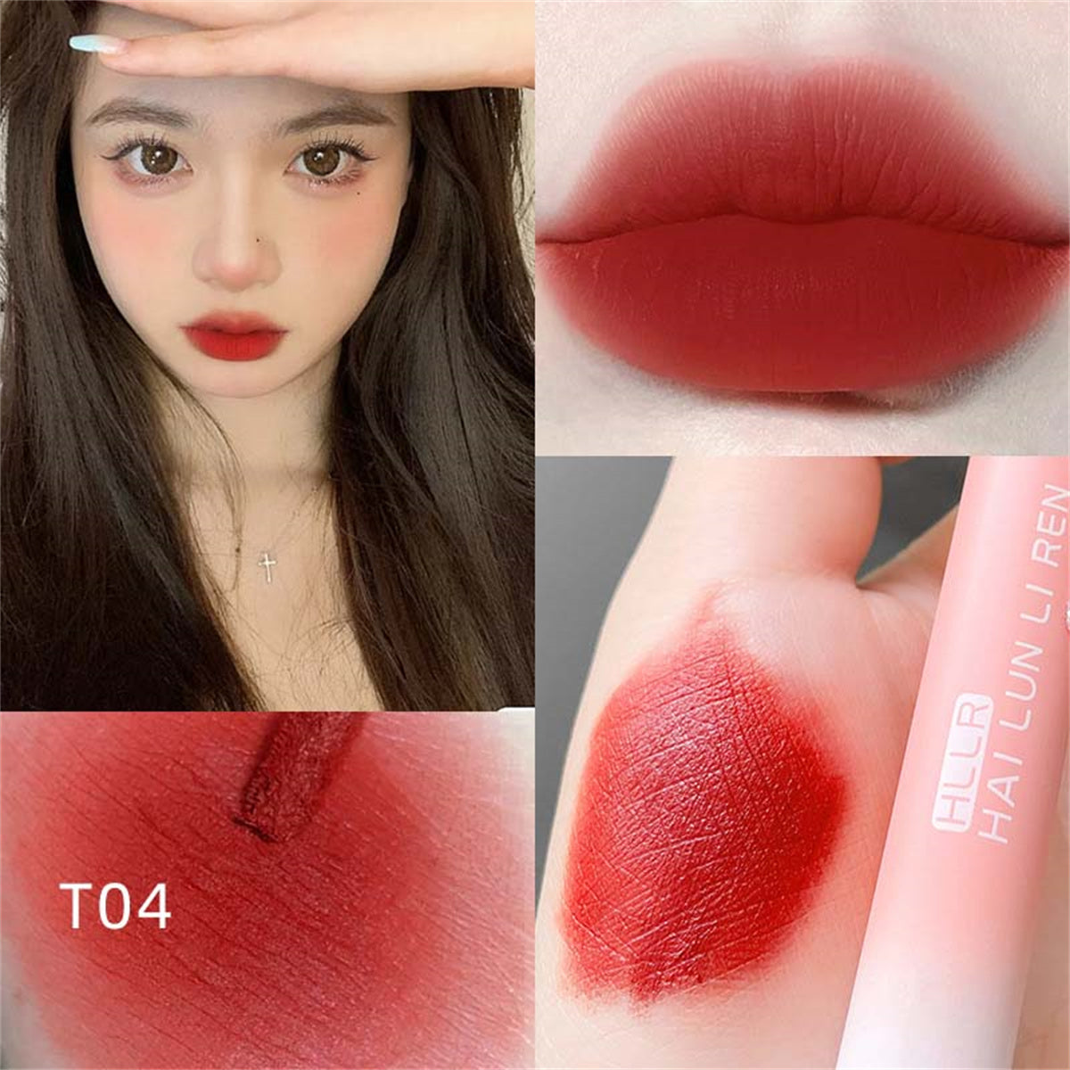 Women's pink matte velvet lipstick