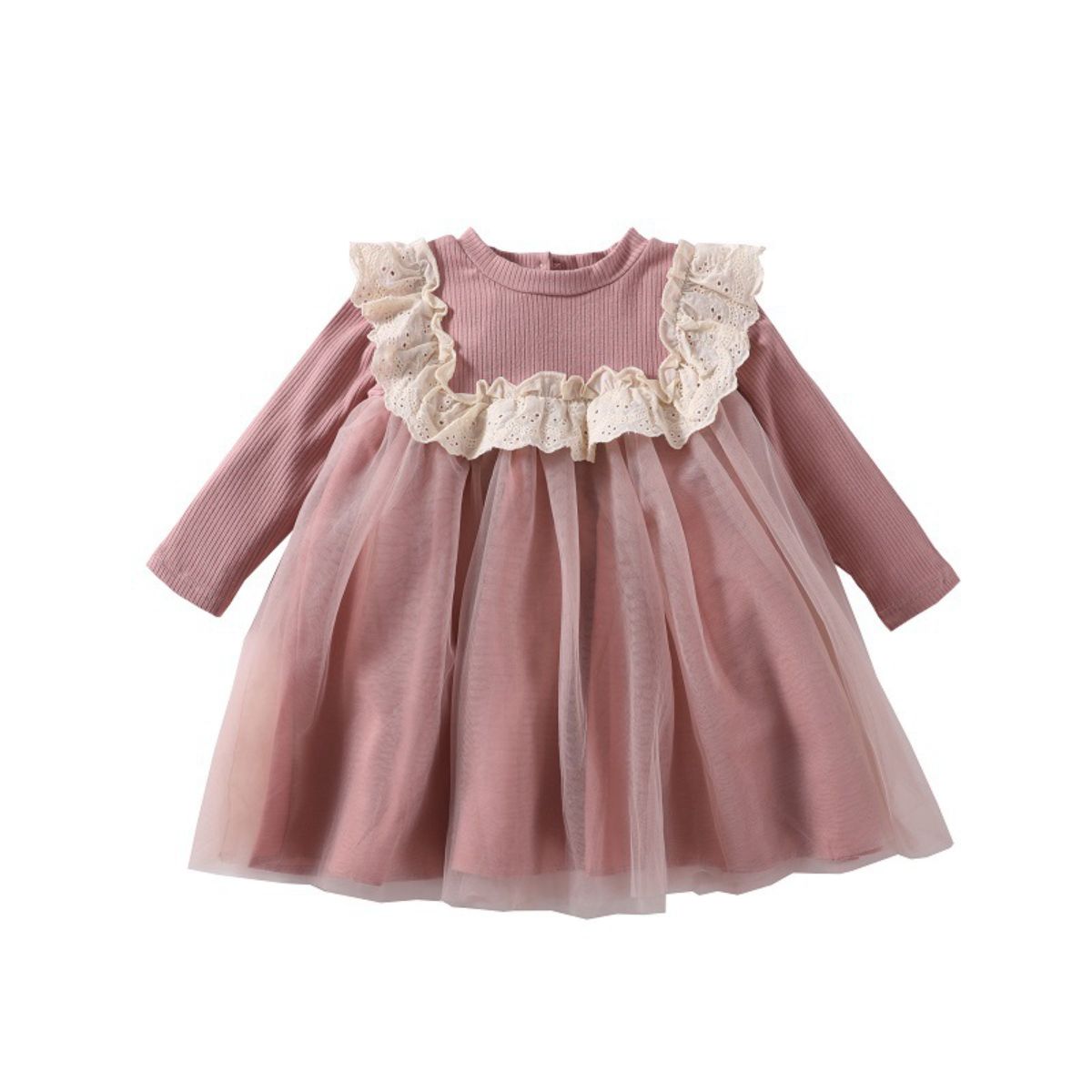 Girls Spring and Autumn New Princess Dress Cotton Fashion Long Sleeve Dress Tulle Dress