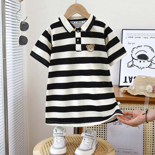 Children&#39;s short-sleeved suits summer new style girls&#39; skirts baby POLO collar girls&#39; skirts