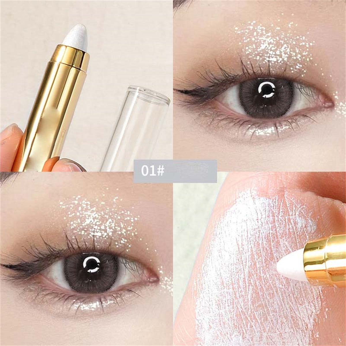 Lazy eye makeup eye shadow pen eye silkworm highlight pen double head eye shadow stick micro bead matte