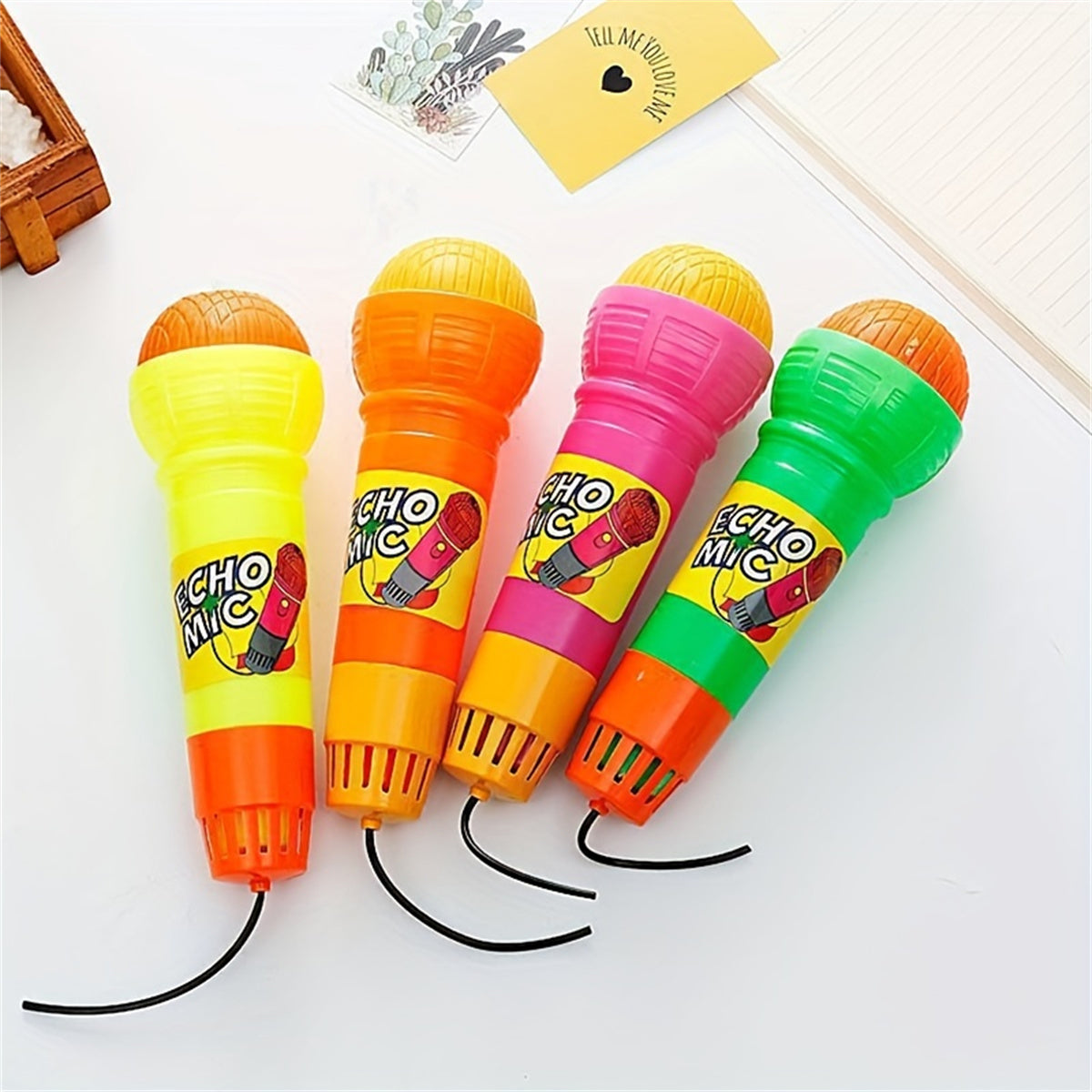 Children's echo microphone without batteries with echo black line microphone eloquence musical instrument training kindergarten props