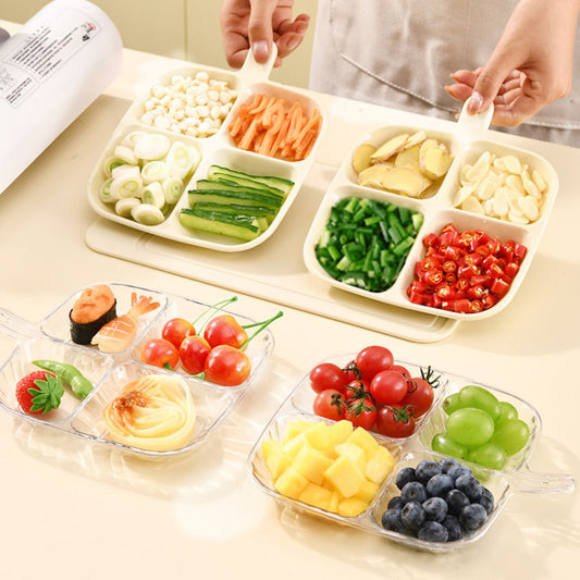 Kitchen multi-function compartment side dish tray onion, ginger and garlic preparation dish snack tray fruit tray bone spit tray vinegar dip tray