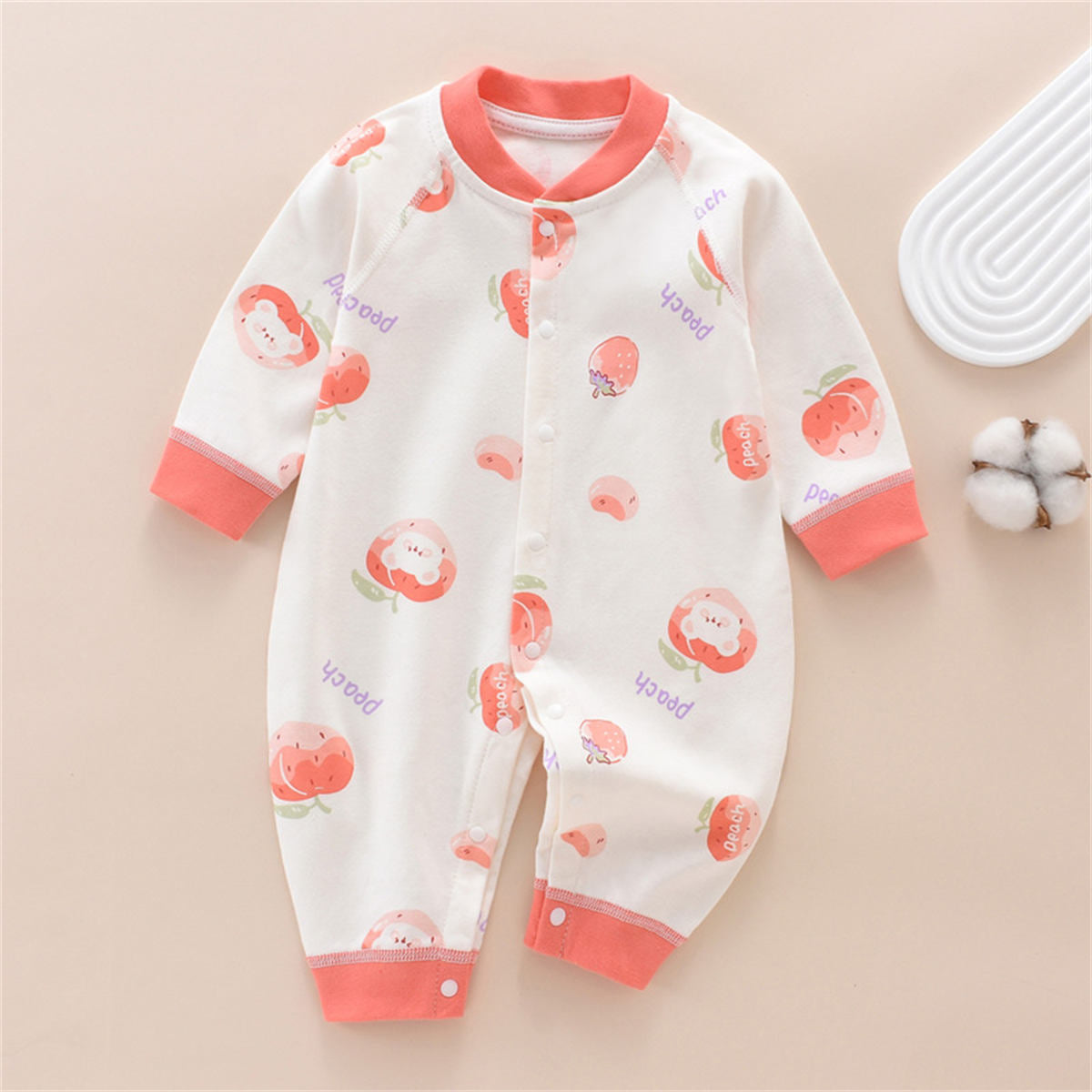 Cute cartoon long-sleeved baby romper for boys and girls