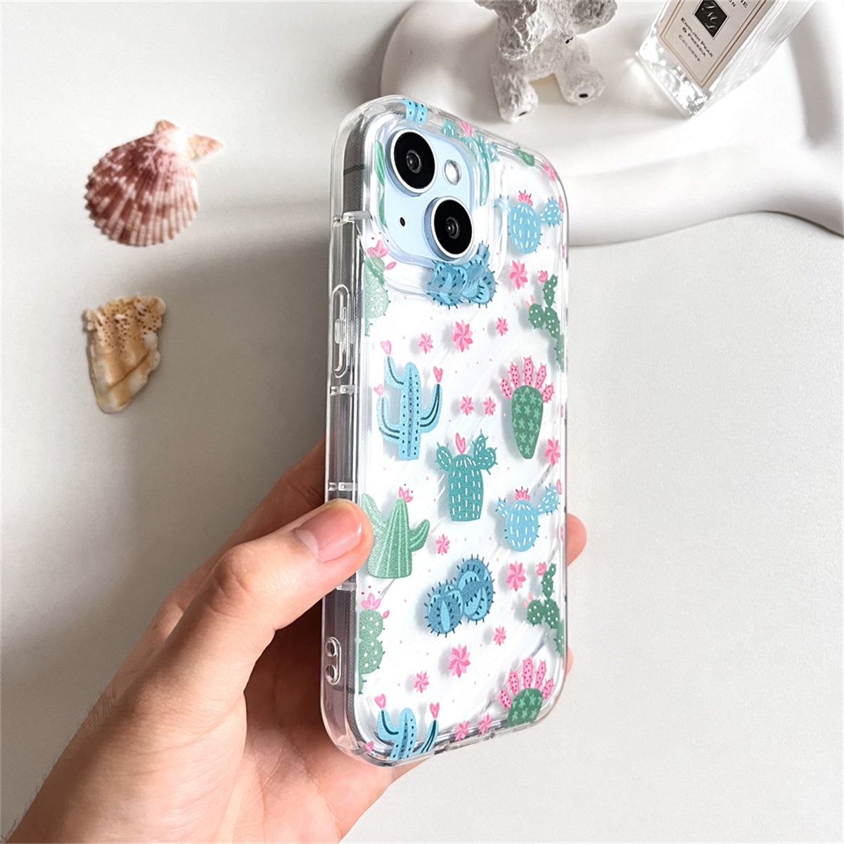 Apple Daily Cute Cactus Transparent Phone Case