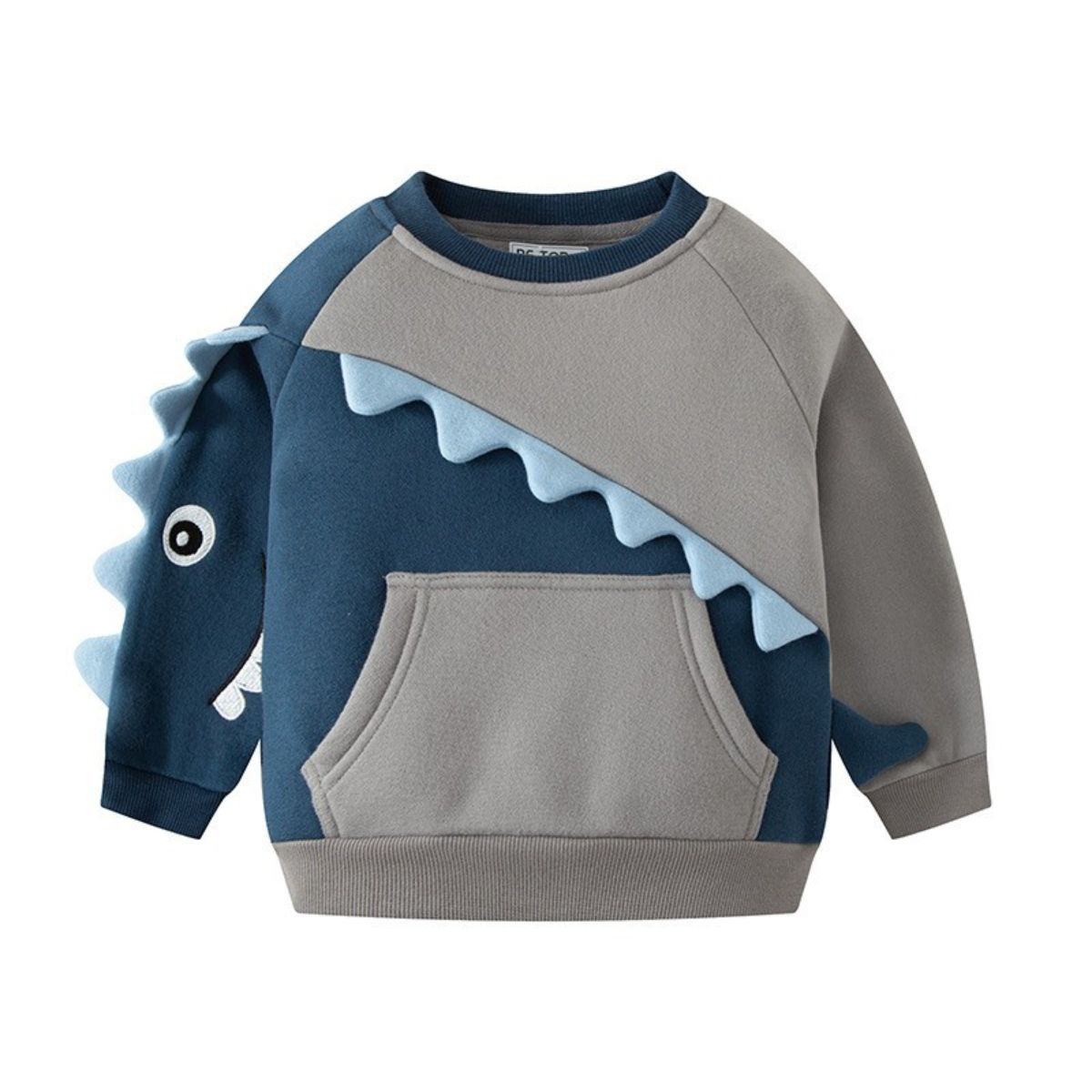 Round Neck 3D Dinosaur Colorblock Sweatshirt