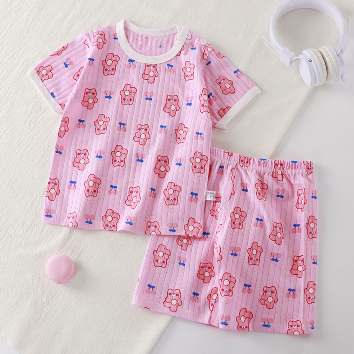 Children's short-sleeved suit pure cotton girls summer clothes two-piece suit children's clothing boys baby T-shirt summer clothes