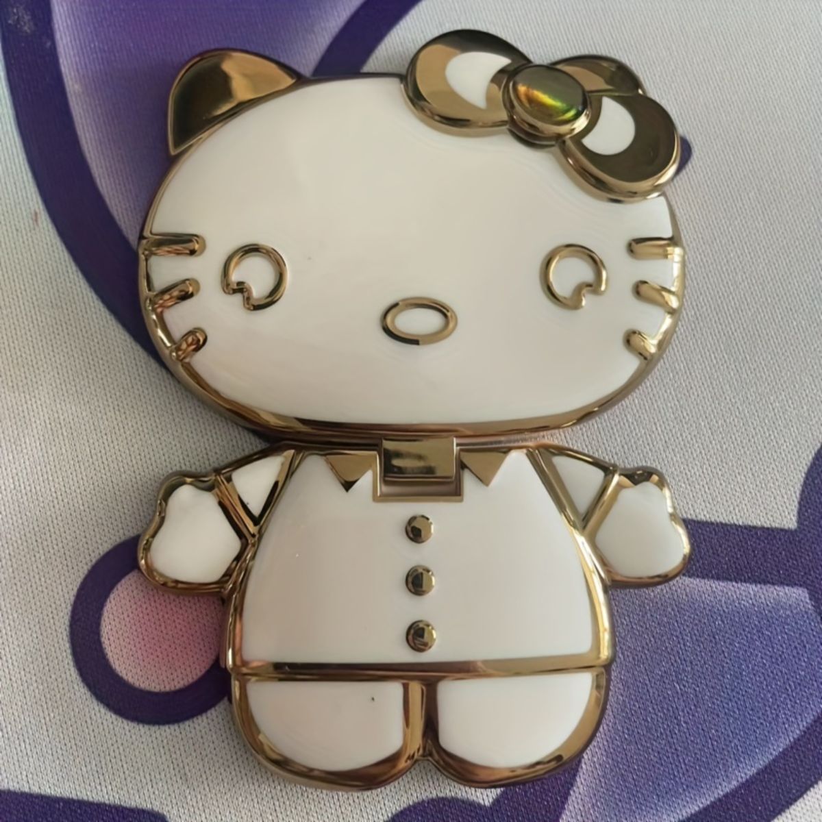 KT cat mobile phone back sticker stand 360 rotation cartoon electroplating with makeup mirror cute girl mobile phone shell decoration