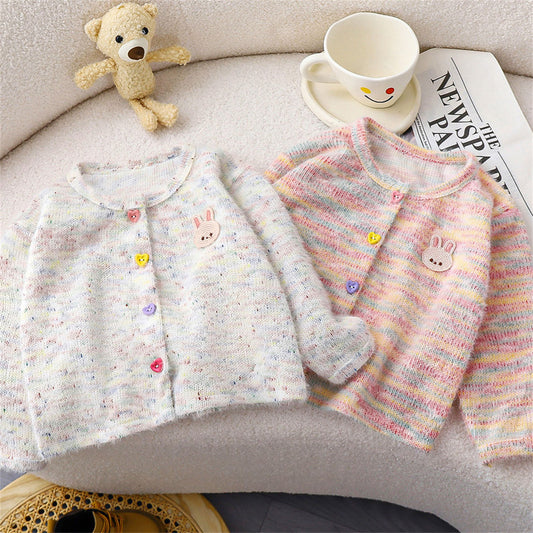 Girls stylish knitted cardigan colorful fur top