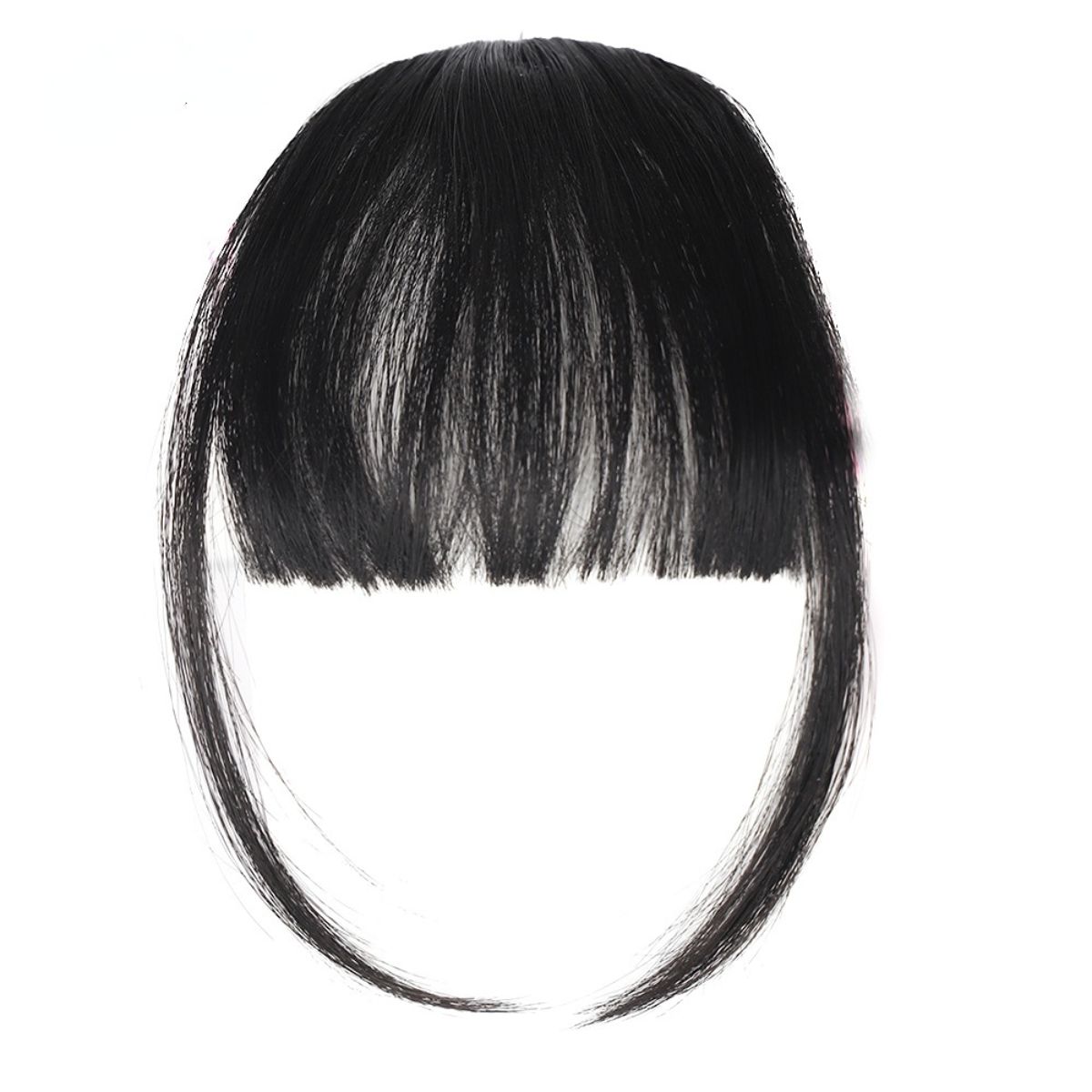 Chemical fiber wig with air bangs, thin fake bangs for women with sideburns, straight bangs wig