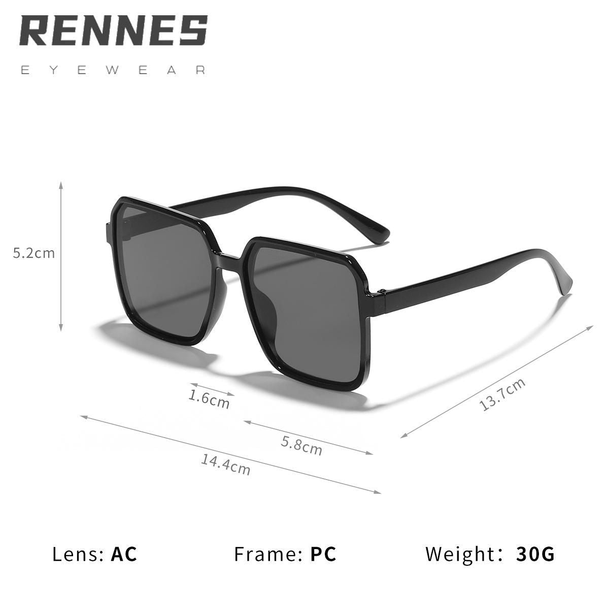 New retro large square frame makes your face look smaller, the same style as the Internet celebrities' sunglasses, essential UV protection sunglasses for women's outdoor wear