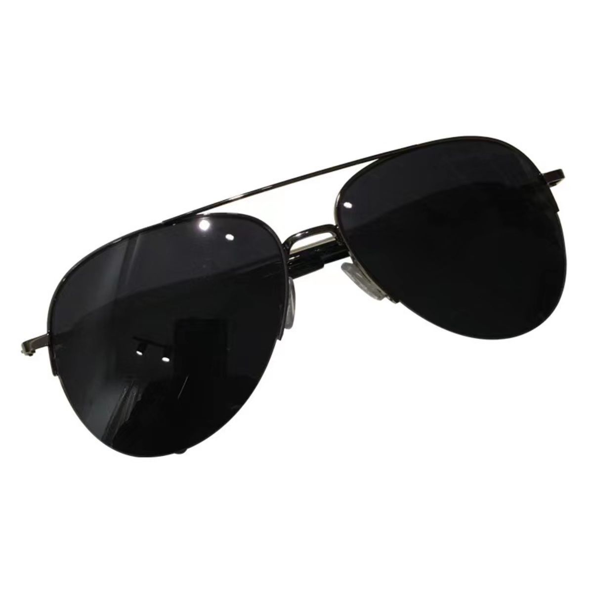 Adult gradient metal half-frame UV protection sunglasses