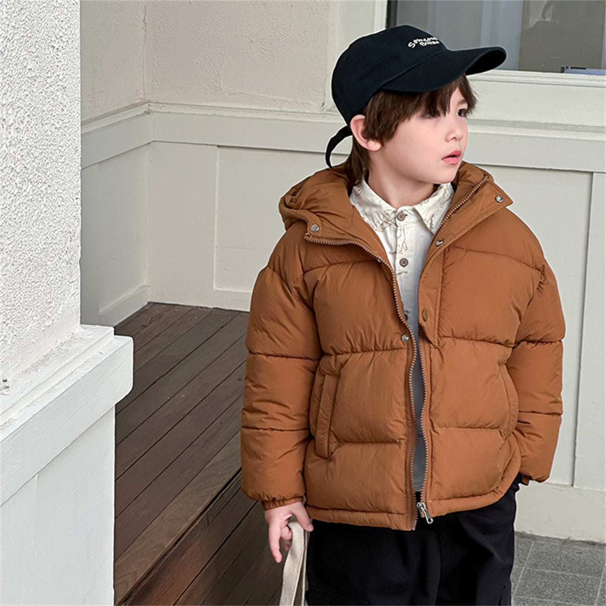 children's winter short down jacket