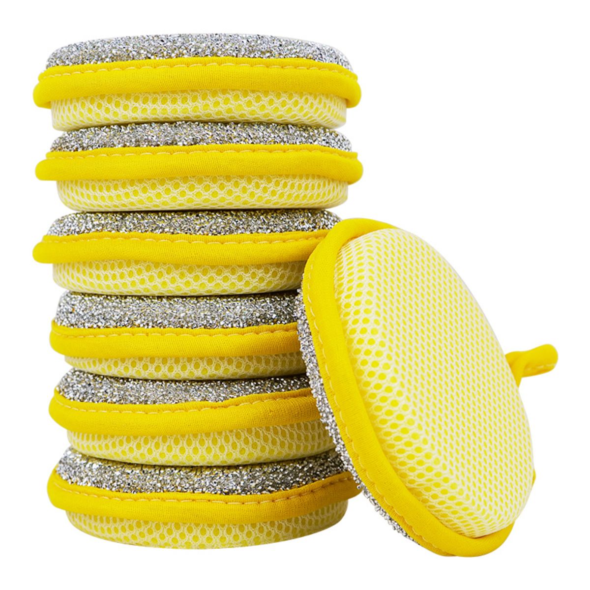 Round kitchen sponge dishwashing scouring pad 12 pieces