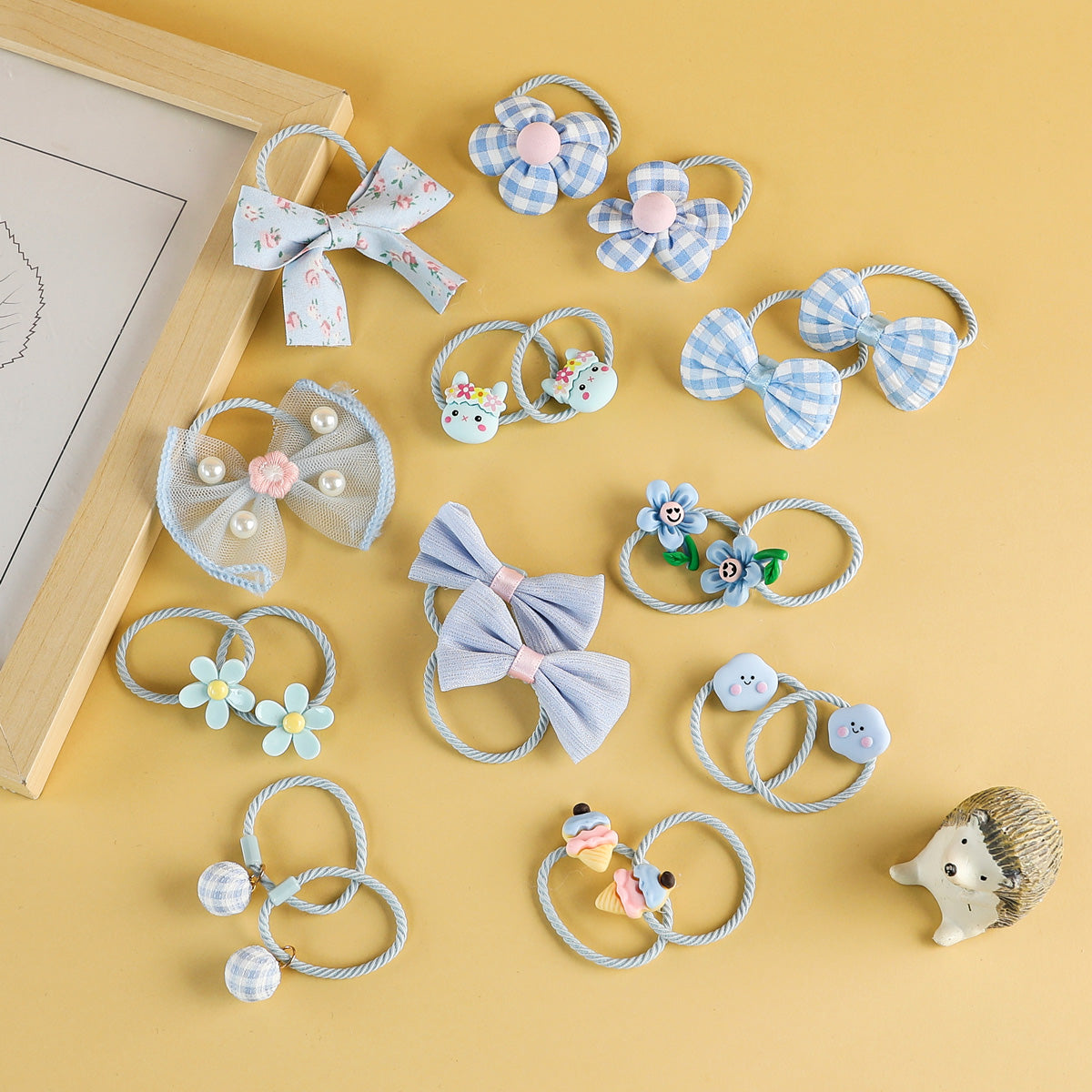 Children's 18-piece set of flower cartoon pattern hairpins