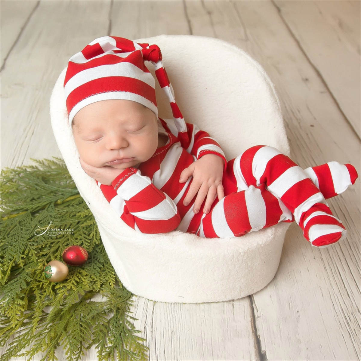 Baby red romper photography suit